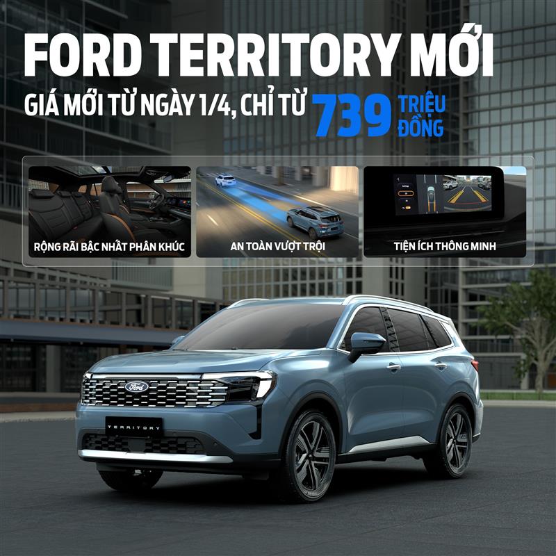 Sẵn sàng sở hữu Ford Territory với mức giá mới hấp dẫn từ ngày 01/04/2026 - Đi thôi, thế giới đang chờ bạn!